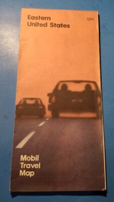 1990 Eastern United States Mobil Travel Map Road Map