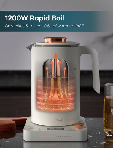 Electric Tea Kettle with tea Infuser and Precise knob temperature control - Picture 12 of 30
