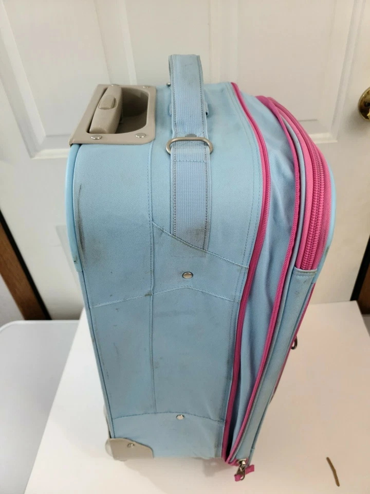 Pottery Barn Kids Rolling Luggage Suit Case Overnight Travel Whale Embroided - Image 3 of 4