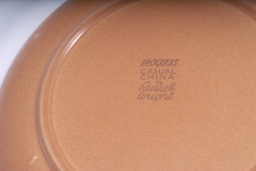 Lot of 2 ~ IROQUOIS Russel Wright APRICOT / BLUE Dinner Plate Casual China - Picture 4 of 5