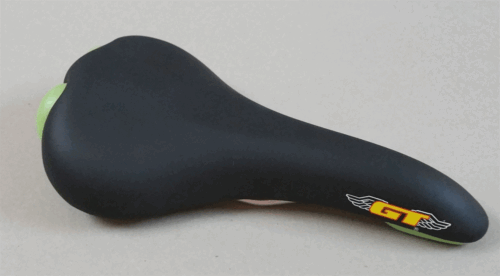 Vintage Retro GT Saddle Bmx haro Skyway BLACK&GREEN REDLINES Moongoose UNIVERSAL - Picture 5 of 7