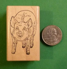 Porky the Pig - Wood Mounted Rubbe Stamp