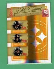 2005 DONRUSS ELITE TEAMS BEN ROETHLISBERGER PLAXICO BURRESS DUCE STALEY 74/250