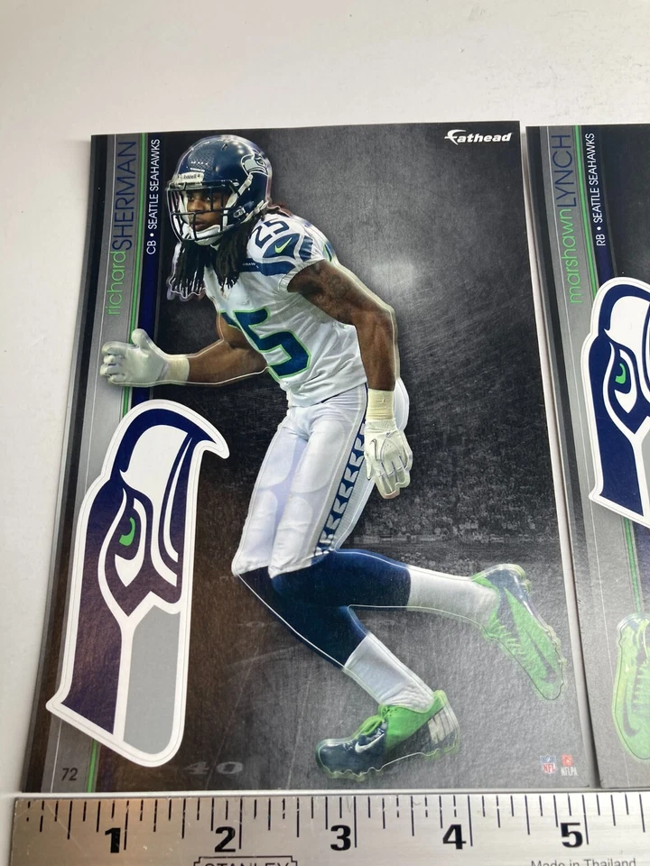 2 Seattle Seahawks Fathead 2013 NFL Tradeables Decals Sherman Marshawn Lynch - Image 2 of 4