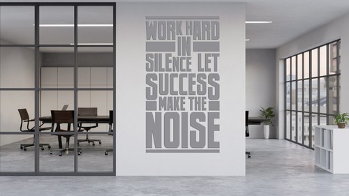 Work Hard in Silence Motivation Büro Wandtattoo, Büro Zitat se237 - Bild 4 von 11