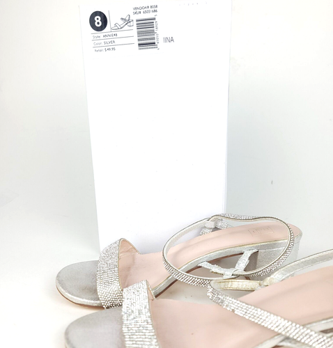 Women's Silver Sparkly Wedding Sandals Size 8 by DB Studio - Picture 8 of 13
