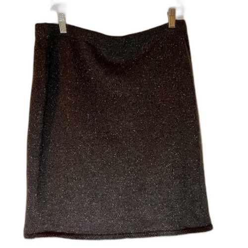 J. Jill Corpcore Business Casual Gray/White Specks Knit Skirt Elastic Waist M - Picture 2 of 5