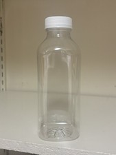 Lote De 12 Botellas De Plástico 16 Oz Con Tapas Cuadradas Jugo Buen Comienzo Embalaje