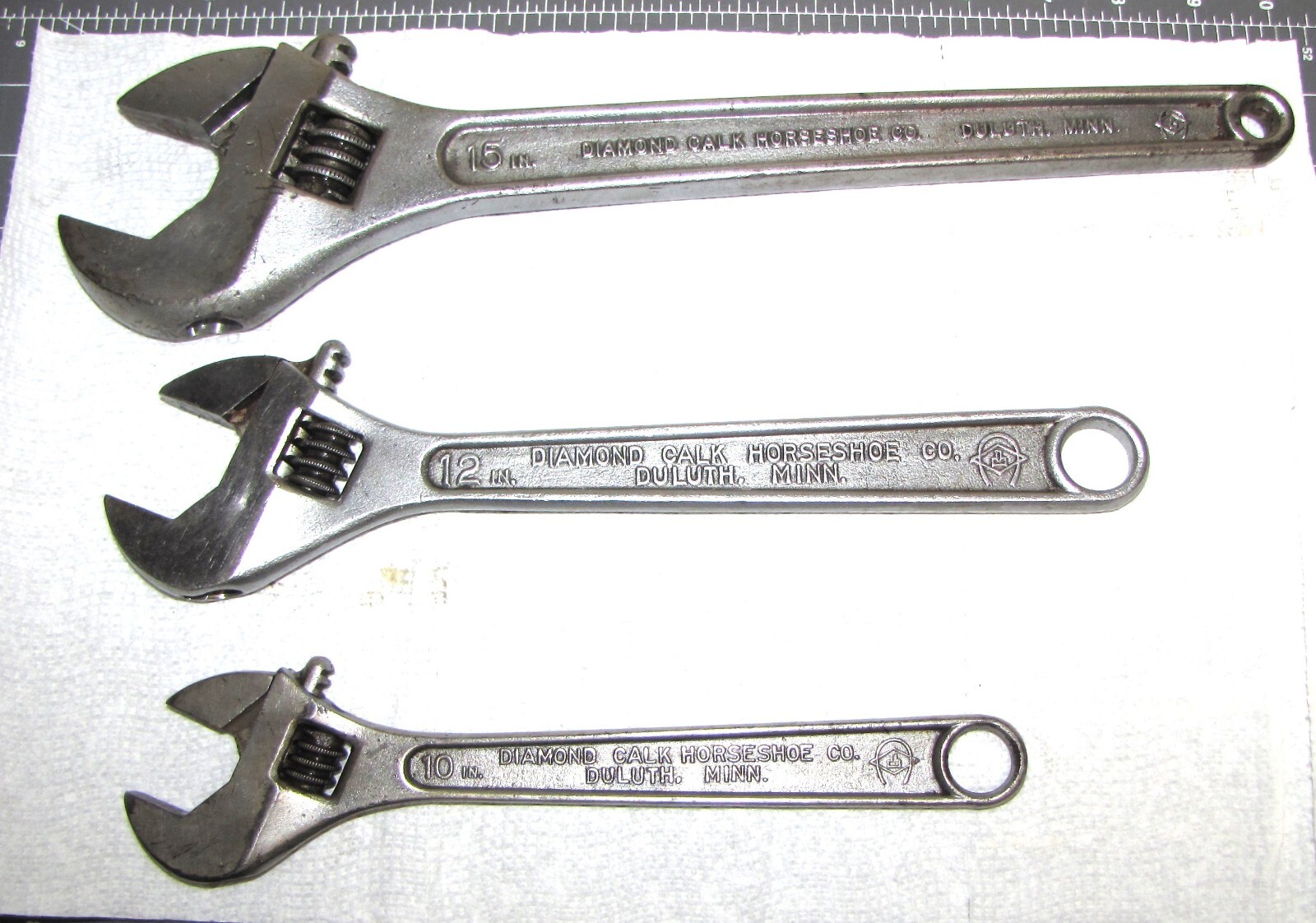 Diamalloy Vintage Adjustable Wrenches 10, 12 & 15" Made in USA eBay