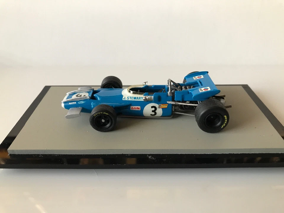 Modelo de metal blanco escala 1/43. Ford Matra MS 80 1969 ala baja F1. Jackie Stewart Foto 3 de 4