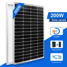 PFCTART 200W High Efficiency Module Mono Solar Panel 12V PV Power Home RV Marine