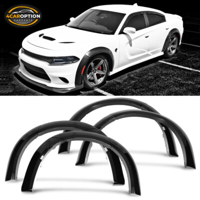 Fits 15-23 Dodge Charger Fender Flares Widebody Style Gloss Black 10PC ABS