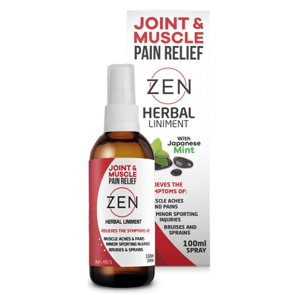 Zen Joint Muscle Herbal Liniment 100mL Spray with Japanese Mint Aussie Made