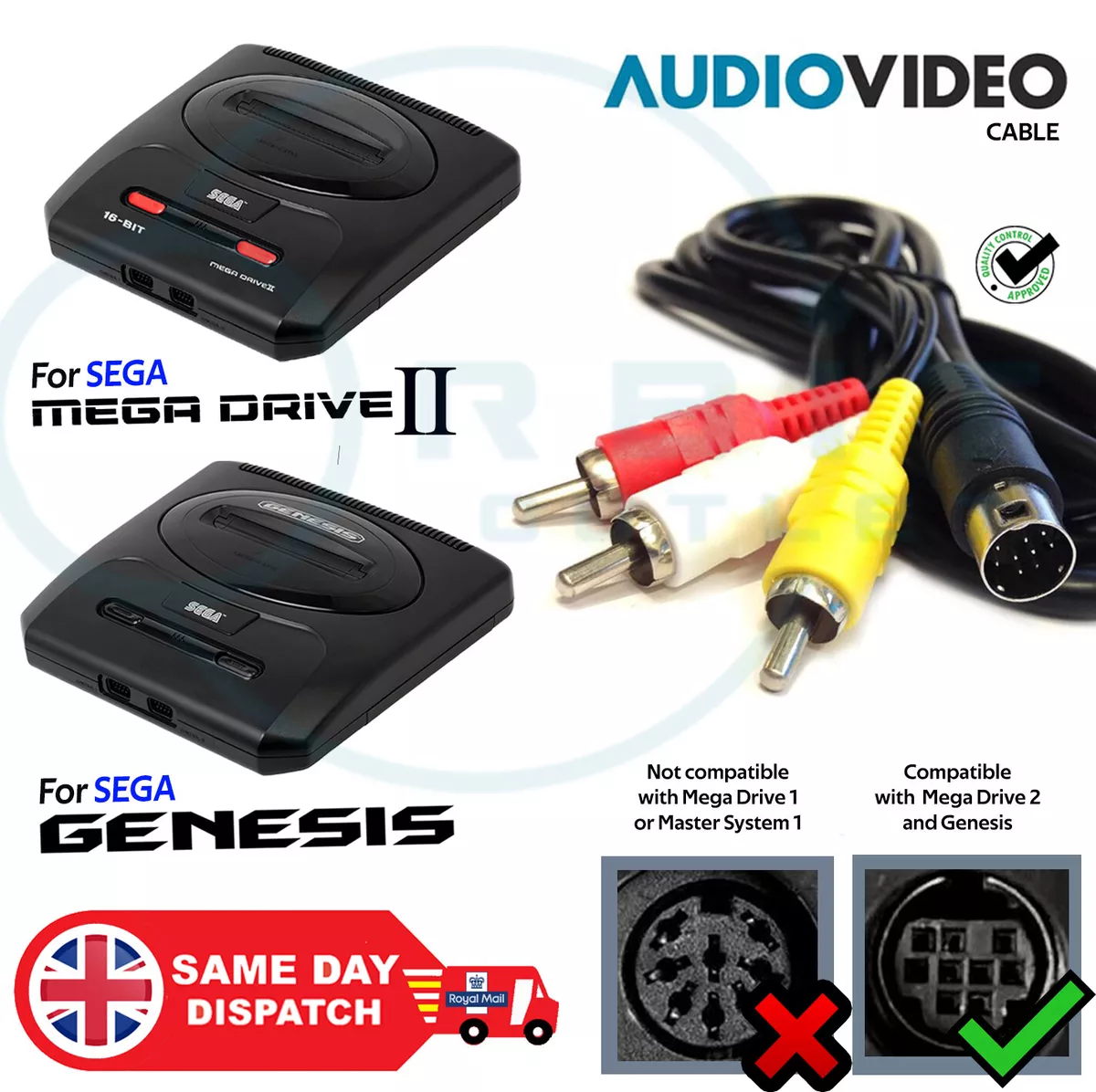 MEGA DRIVE 2 RCA TV Cable Composite Audio Video AV Lead SEGA GENESIS G2 3 Wire | eBay Mega Drive 2 Rca Tv Cable Composite Audio Video Av Lead Sega Genesis G2 3 Wire | Ebay