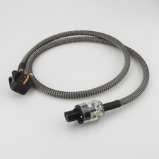 Pure Copper Power Cable Gold Plated UK Plug IEC Connector HiFi Audio Power Cord