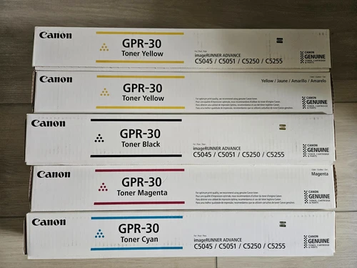 BRAND NEW FACTORY SEALED CANON GPR-30 TONER CARTRIDGES BCYM 5 pcs.
