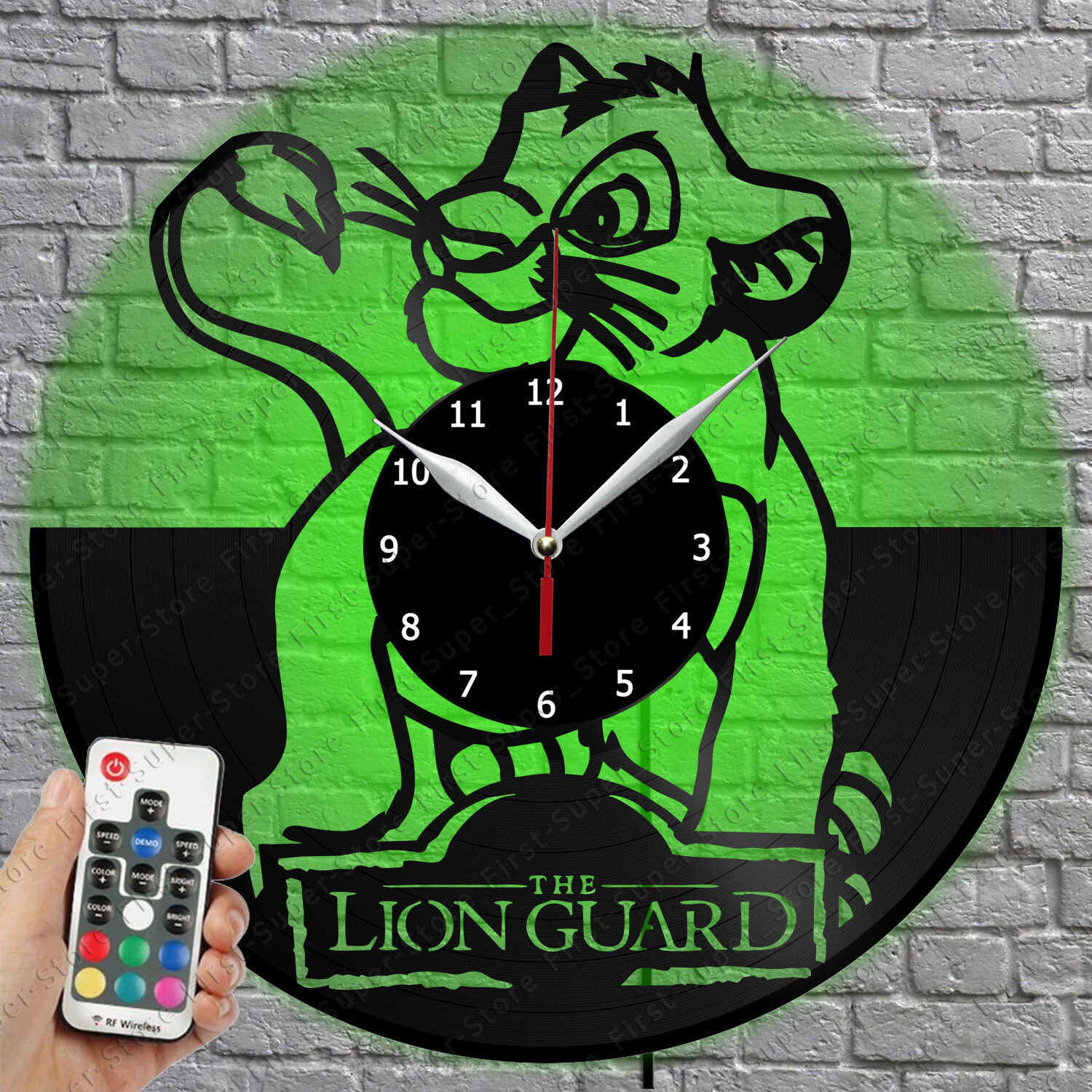 LED Lion Guard Vinyl Record Wall Clock with LED Light 1353-image