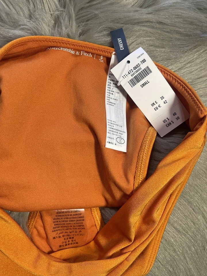 Nuevo con etiquetas Pantalones de natación descarados Abercrombie & Fitch naranja talla pequeña cintura alta Foto 4 de 4