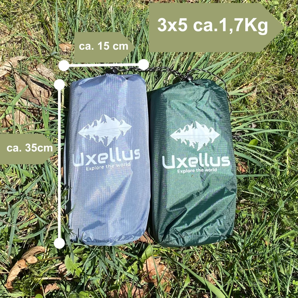 Tarp 3x5m 🏕️Uxellus Zeltplane Sonnensegel Sonnenschutz Wasserdicht Ripstop - Bild 4 von 4