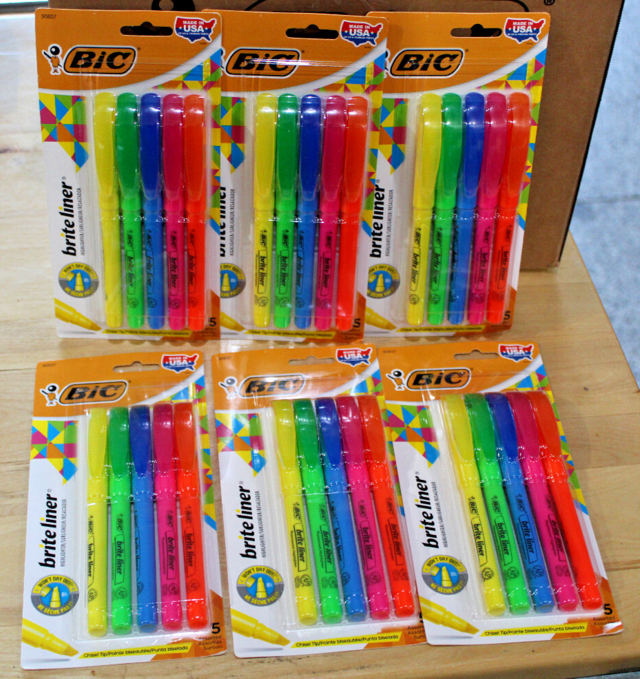S, Chisel Tip, 5-count Pack Of Highlighters