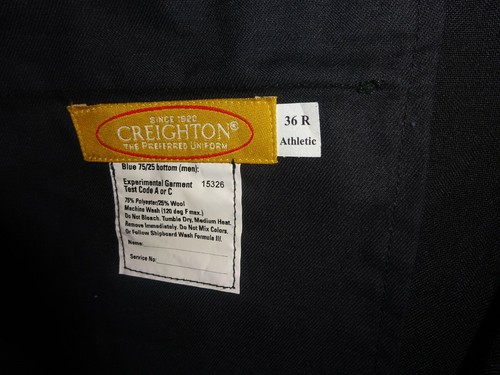 NEW MEN'S CREIGHTON NAVY WOOLEN PANTS SIZE 36 R - Picture 4 of 7