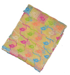 VINTAGE-INDIAN-DUPATTA-LONG-SCARF-FLORAL-BEAUTIFUL-MULTI-EMBROIDERED-VEIL-STOLE