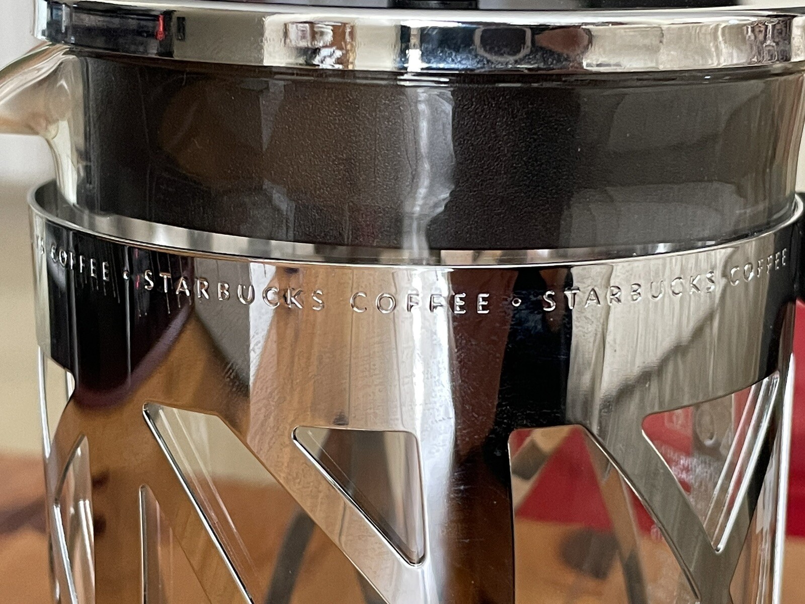 Starbucks Bodum French Press Stainless Steel Body Modern Art Deco 8