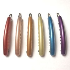 Girls Colorful Long Thin Hair Clip Side Snap Barrette Vintage Made in France