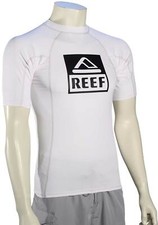 Reef Logo SS Rash Guard - White - New