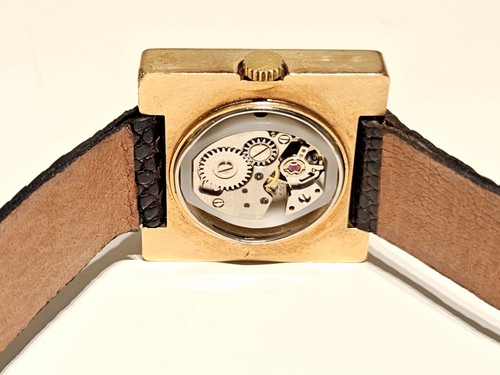 VINTAGE SWISS RARE 27mm LUXURY BEAUTIFUL SQUARE GOLD PLATED LADIES WATCH"GENEVE" - Picture 18 of 20