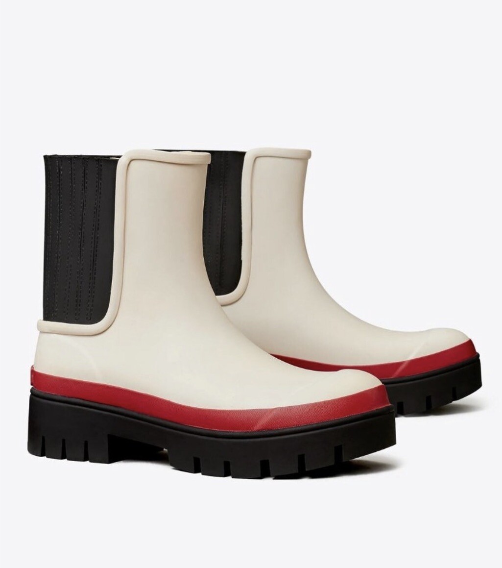 Tory Burch Hurricane Boots. New Ivory / Perfect Black . Size#5. Style#83865.