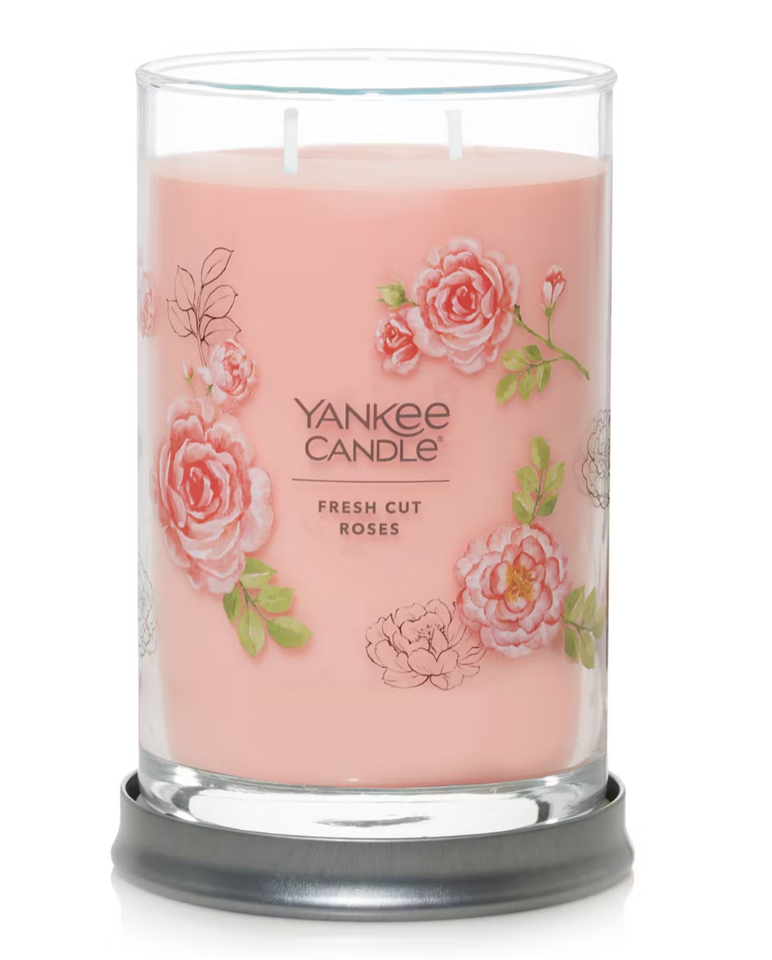 Yankee Candle Fresh Cut Roses Signature Large 2wick Candle 20 oz Metal