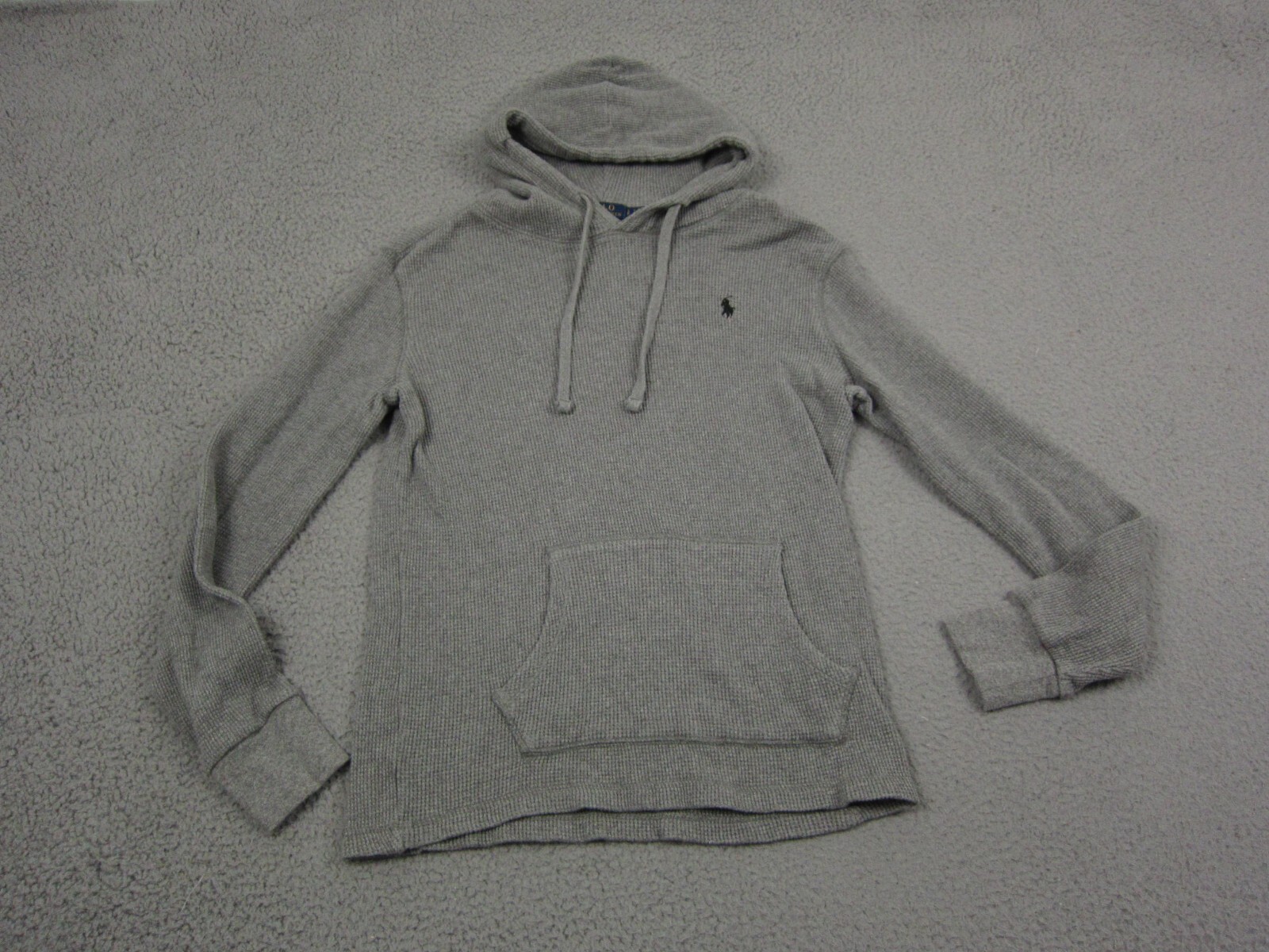 Ralph Lauren Felpa con Cappuccio Camicia Adulto Piccolo Grigio Nero Pony Termica Uomo Pullover