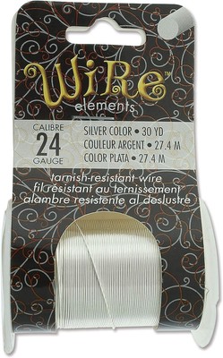 24 Gauge the BeadSmith Tarnish Resistant Craft Wire - Silver 30 Yards