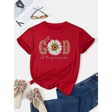 With God All Things Are Possible Mom Shirt, Religious T-shirt Sz XL 12