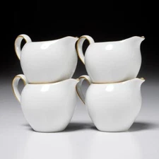 KPM Urbino Decor 05 Individual Small Creamers White Gold 4 Piece Set