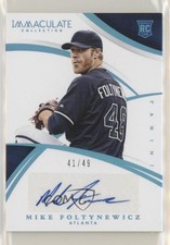2015 Panini Immaculate Rookie Autos Blue 41/49 Mike Foltynewicz #143 Auto 1h1