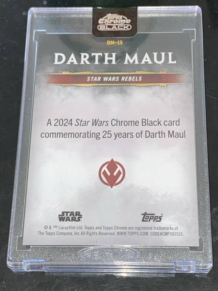 2024 Topps Star Wars Chrome Black DM-15 25 Years of Darth Maul TPM Insert - Image 2 of 2