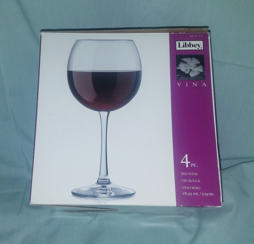 Set Of 4 Libbey Vina Wine Glasses Goblets Very Good Condition - Picture 1 of 5