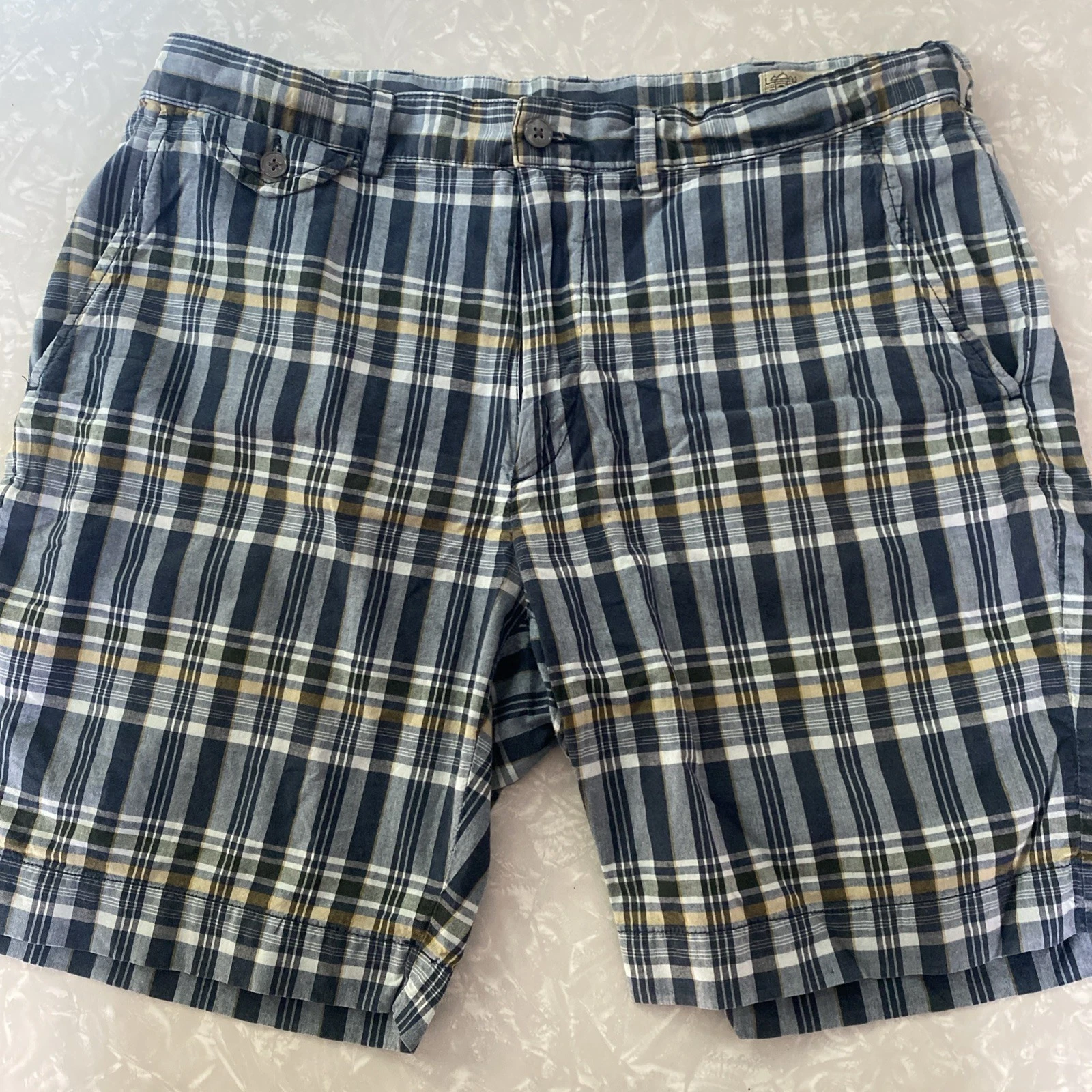 Polo Ralph Lauren Shorts Authentic Indian Madras Blue Plaid Sz 34