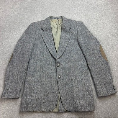 Harris Tweed Sakko Erwachsene 40 lang grau Country Jagd Outdoor Blazer Herren*