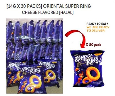 Oriental Super Ring Cheese Flavored Snack 14g x 30 Packs Halal Malaysian Chips