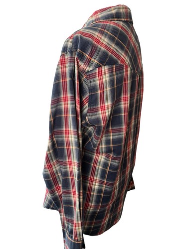 Vintage Wrangler Plaid Pearl Snap Shirt Mens Size Medium Colorful Cowboy Western - Picture 3 of 6