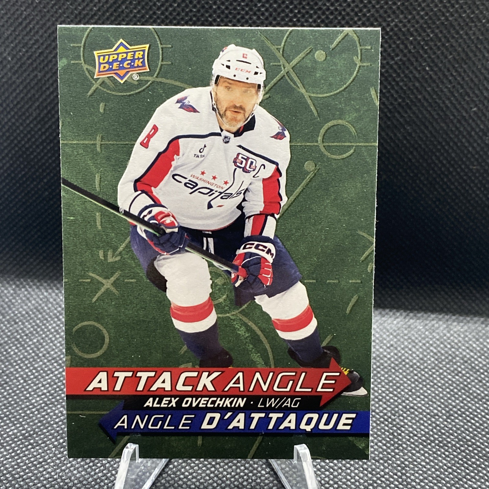 Alex Ovechkin #AA-14 Hockey Cards 2025 Upper Deck Tim Hortons Attack Angle trading card — raw and PSA graded price guide