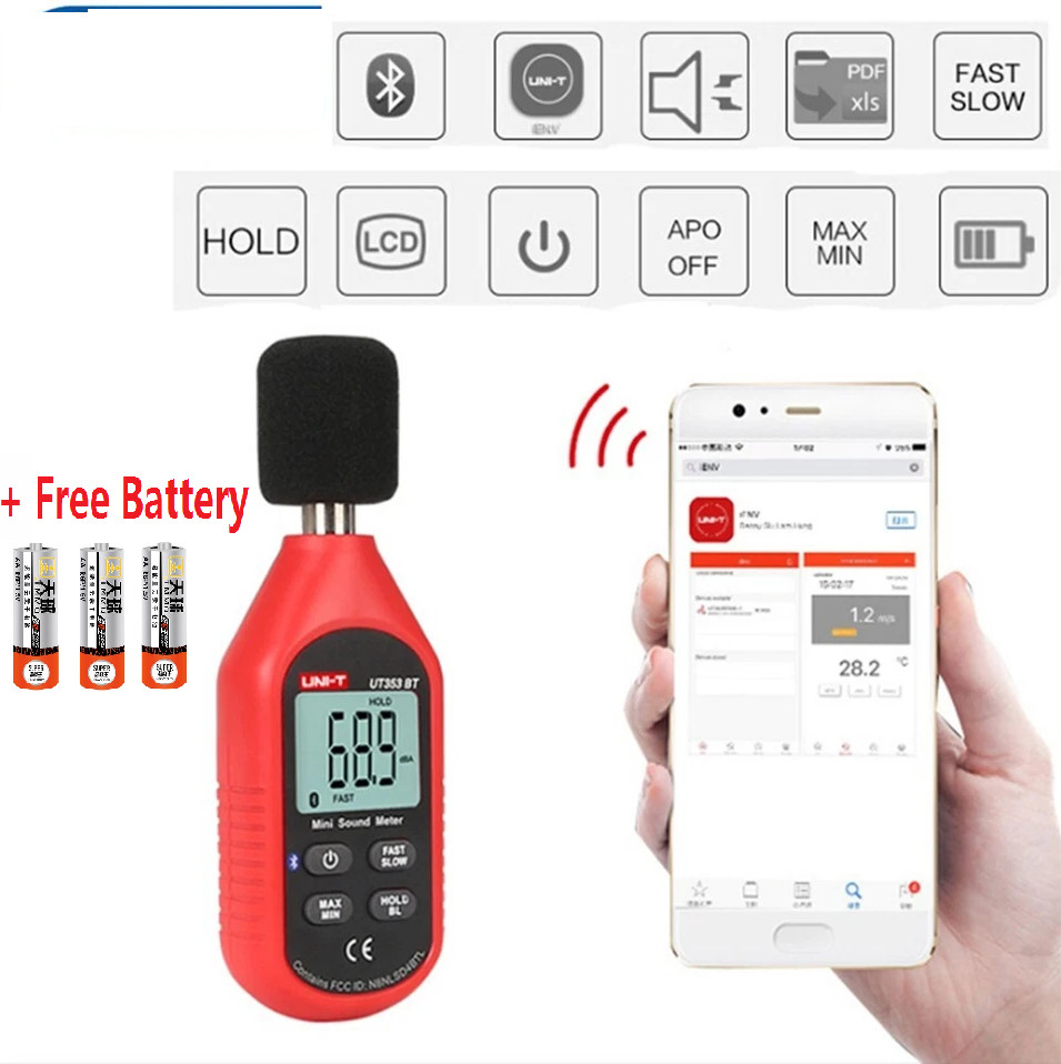 UNI-T UT353-BT Mini Sound Level Meter Adjustable Sampling RateLCD Backlight