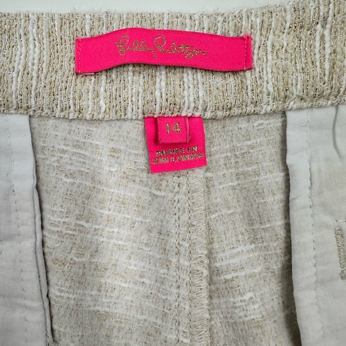 Lilly Pulitzer Buttercup Jakobsmuschel Shorts Größe 14 Gold Elfenbein - Bild 5 von 10