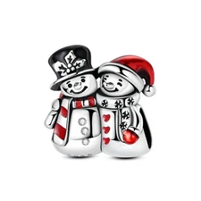 MULA European 925 Sterling Silver DIY Charm Christmas Snowman For Women Bracelet