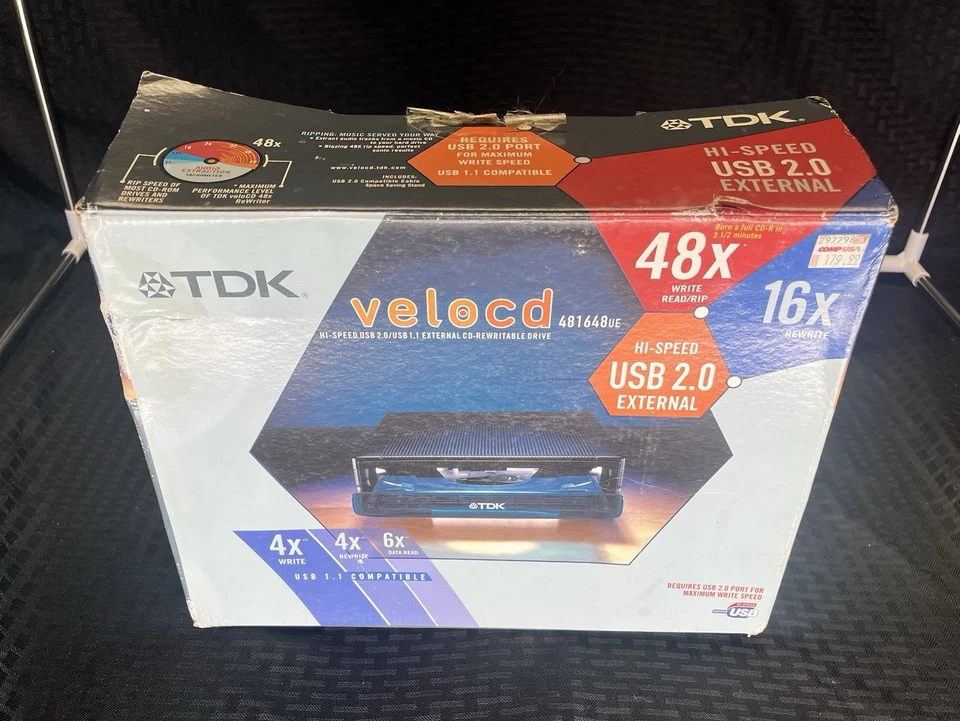 TDK Velocd 481648 UE hi speed USB 2.0 External CD Burner - Image 2 of 4