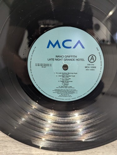 Nanci Griffith - Late Night Grande Hotel - MCA 10306 Vinyl LP Record - Picture 2 of 9