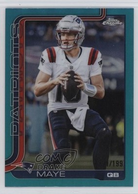 2025 Topps Chrome Aqua Refractor 171/199 Drake Maye #207 1n9c